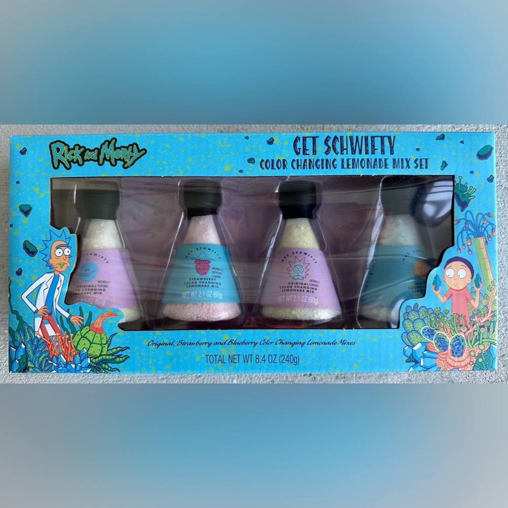 Rick and Morty Lemonade Mix 4 Color Changing Set Adult Swim NIP